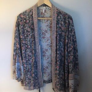 Free People silky jacket with zipper.